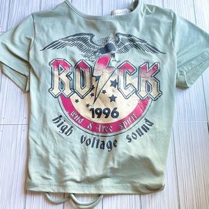 Rock concert crop top w/ open back